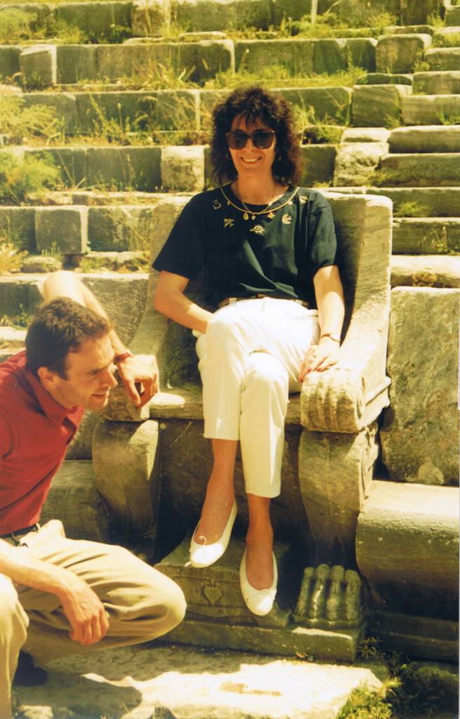 Den Vortrag zu einem französischen Konzern, in Priene Antike Theater
